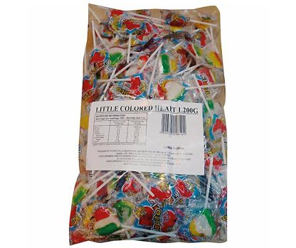 Little Coloured Heart Lollipops