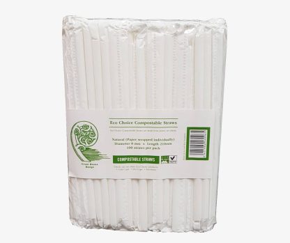 White Compostable Straws 100pk