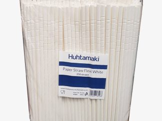 White Paper Flexi Straws 250pk