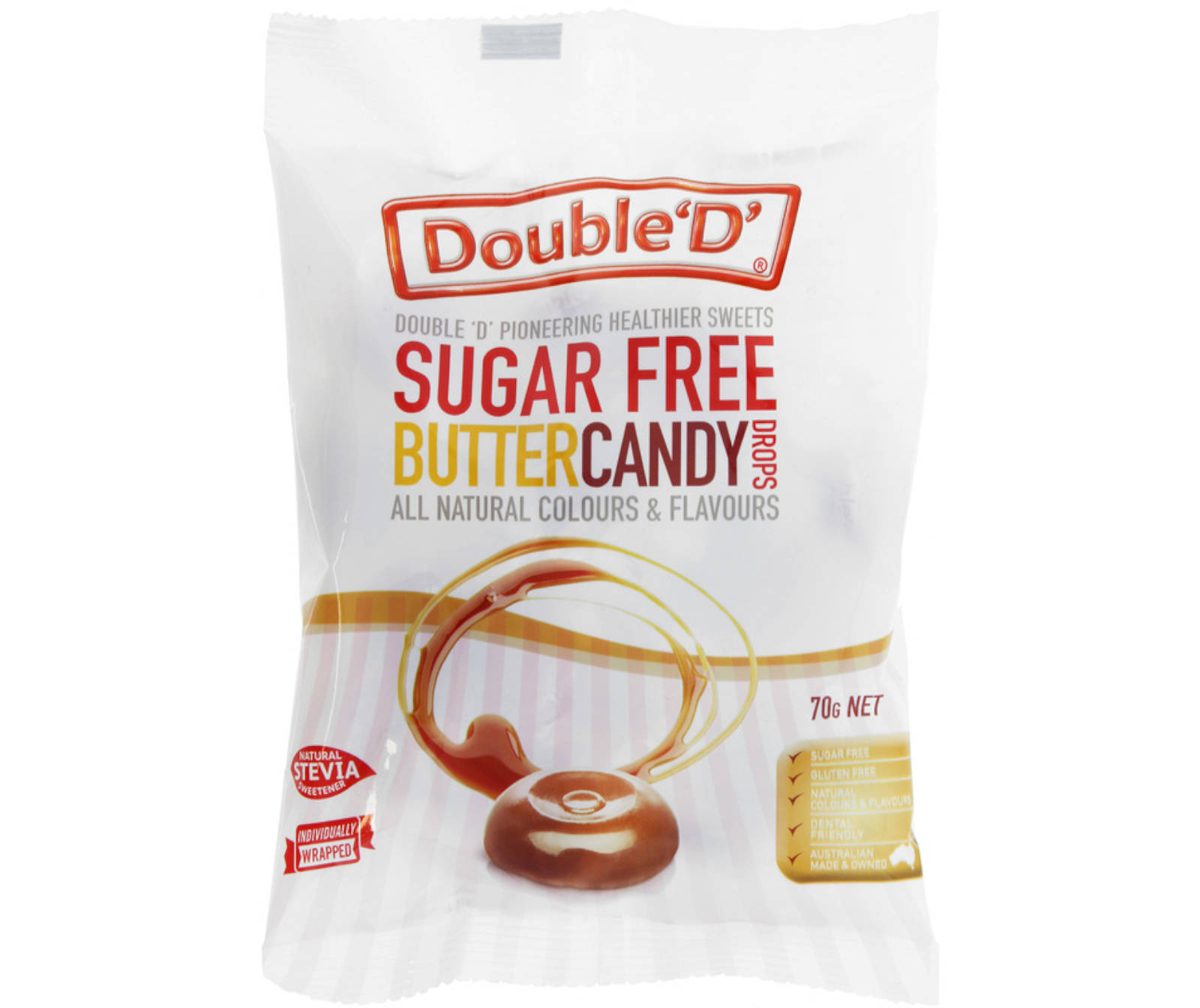 Double D Sugar-Free Butter Candy 70gm - Gofood & LolliesNZ